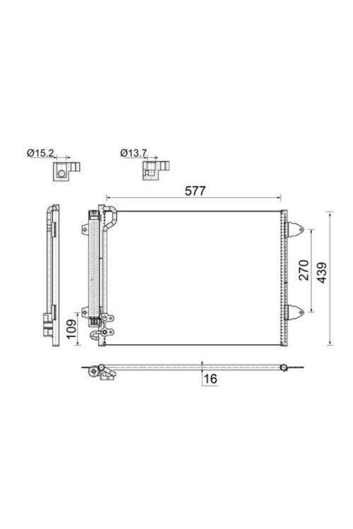 KLİMA KONDENSERİ KURUTUCU İLE PASSAT 05> 577x439x16 8FC351317541