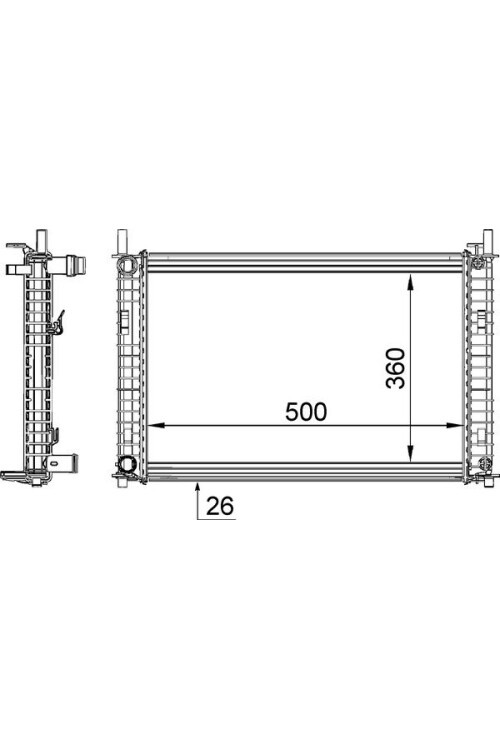 RADYATÖR FIESTA V 01 >FUSION 02 > 1.4 TDCI AC KLİMASIZ MEK 500x356x26