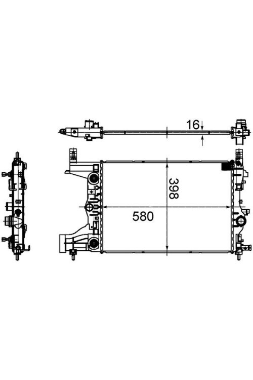 RADYATÖR OTOMATİK ASTRA J-ZAFIRA TOURER C-CRUZE 1.4-1.6 AL/PL/BRZ 580x398x16