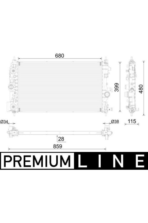 RADYATÖR PREMIUM LINE OTOMATİK ASTRA J-ZAFIRA TOURER C-CRUZE 1.4-1.6 AL/PL/BRZ 680x397x28