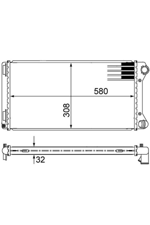 RADYATÖR PUNTO 1.8-1.9DS-1.9 JTD 99 > 580x308x32