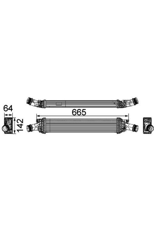 TURBO RADYATÖRÜ INTERCOOLER A4-A5 1.8 TFSI-2.0 TFSI 07 > A6 1.8TFSI-2.0TFSI 11 > 665x142x64