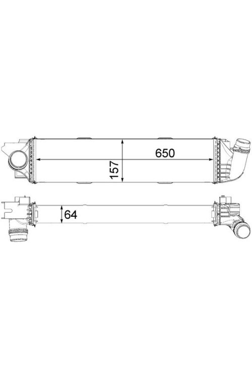 TURBO RADYATÖRÜ RENAULT TRAFIC III-OPEL VIVARO 1.6DCI 650x157x64