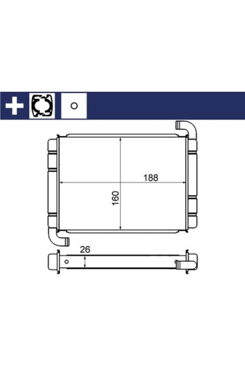 KALORİFER RADYATÖRÜ CORSA D 06> CORSA E 14> ADAM 14> MITO-DOBLO III-LINEA-FIORINO-PRATICO- GRANDE PUNTO 1.2-1.3-1.4 BORULU TİP