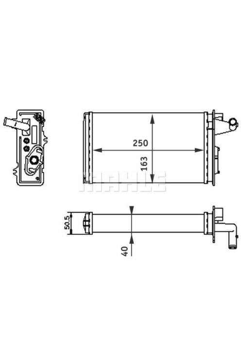 KALORİFER RADYATÖRÜ FIAT TEMPRA 95>01 TİPO 95>01 ALFA ROMEO 145 95>01 146 94>01 155 92>97 250x163x40 MUSLUKLU