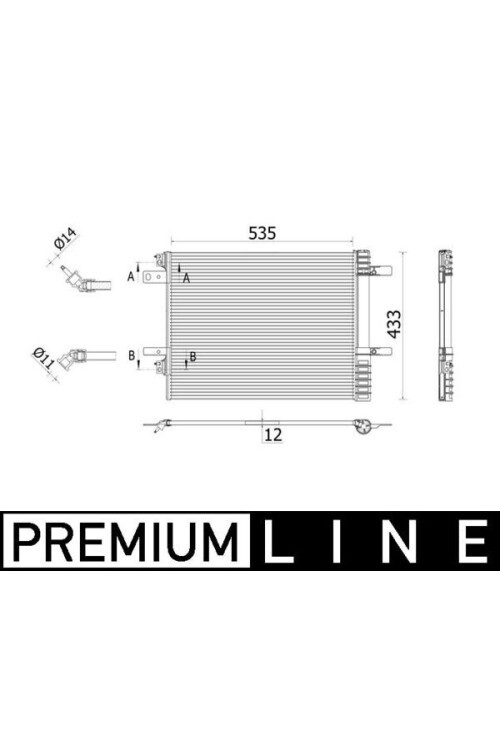 KLİMA KONDANSATÖRÜ OPEL GRANDLAND P5008 16> P3008 16> P308 14>C4 13> 1.5-1.6-2.0 BLUEHDI 1.2-16 XHT PureTech AL/BRZ 533X430.1X12