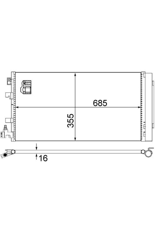 KLİMA KONDANSER RADYATÖRÜ RENAULT FLUENCE 09> MEGANE III 09> 1.5dCi 1.6 1.6dCi 348x685x16