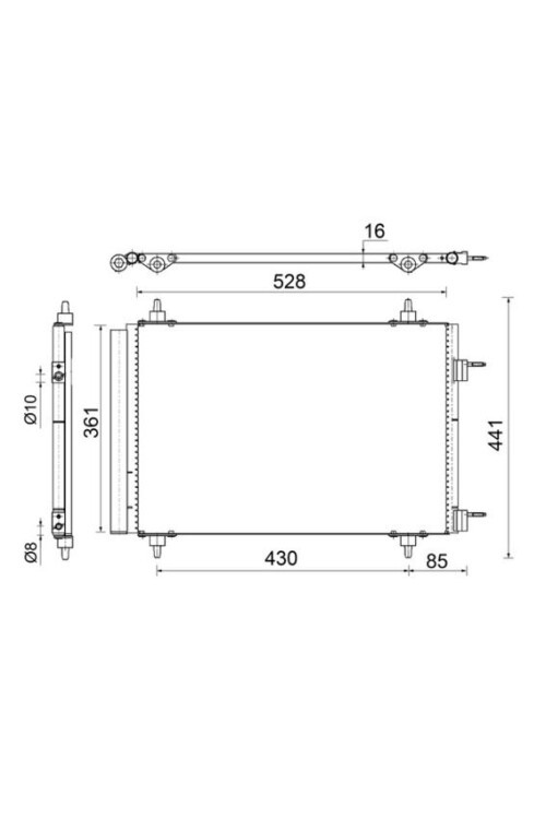 KLİMA KONDENSERİ BERLINGO-PARTNER-307-308-508-5008-3008-C4-DS4-DS5 1.4-1.6-2.0 HDI-VTI