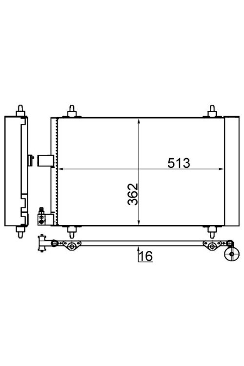 KLİMA RADYATÖRÜ KONDANSÖR PEUGEOT P407 04>11 CITROEN C5 04>17 1.6-1.8-2.0 VTI-HDI