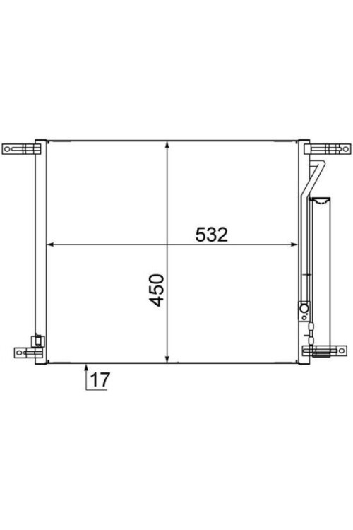 KLİMA RADYATÖRÜ KONDENSER CHEVROLET AVEO AL/AL 515x428x16