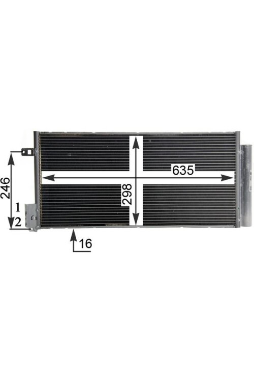 KLIMA RADYATORU OPEL CORSA D-COMBO 06> FIAT GRANDE PUNTO-BRAVO II-LINEA 1.3-1.7 CDTI-MTJ 1.6T 625x295x16