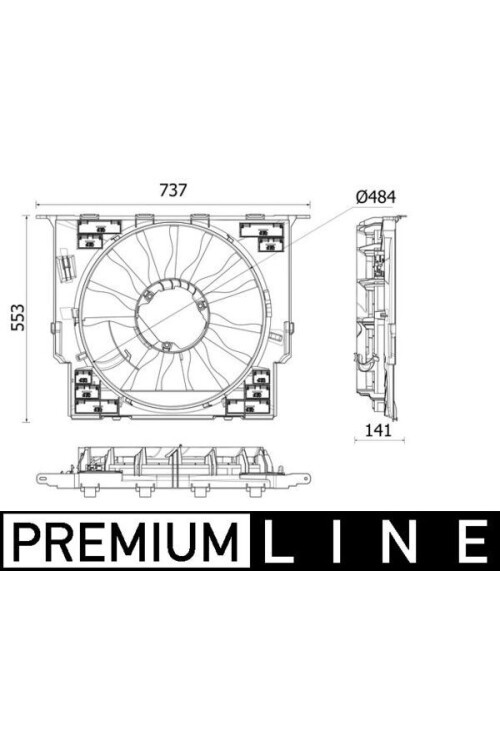 Kühlmittelkühler-/Kondensator-Lüfter BMW 5.6.7 SERIE