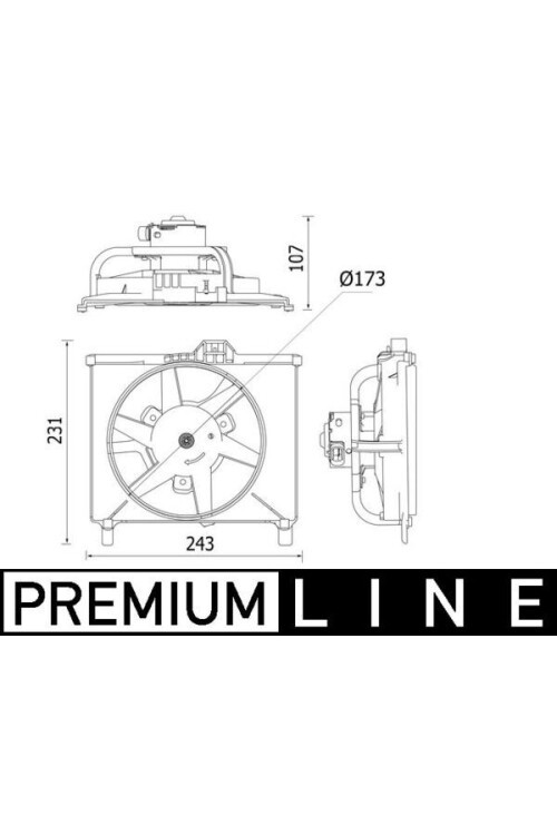 Kühlmittelkühler-/Kondensator-Lüfter SMART FORTWO