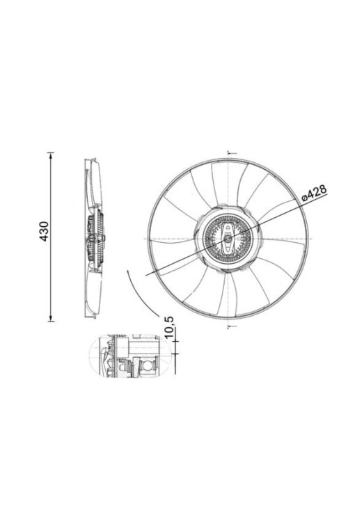 Kühlmittelkühler-/Kondensator-Lüfter VW CRAFTER