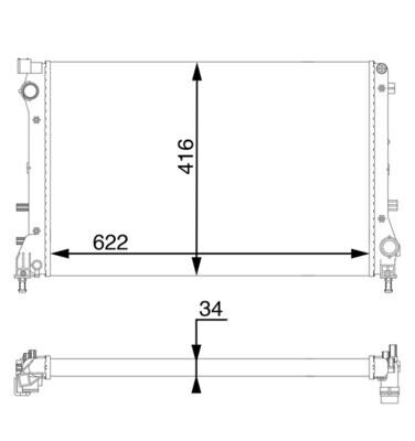 Kühlmittelkühler FIAT 500 ABARTH 1.4