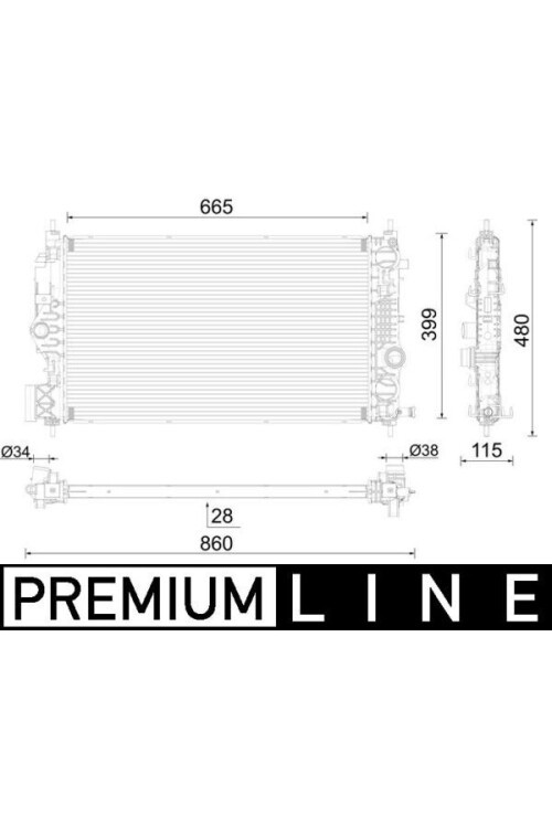 Kühlmittelkühler OPEL ASTRA-J 1.6 SIDI