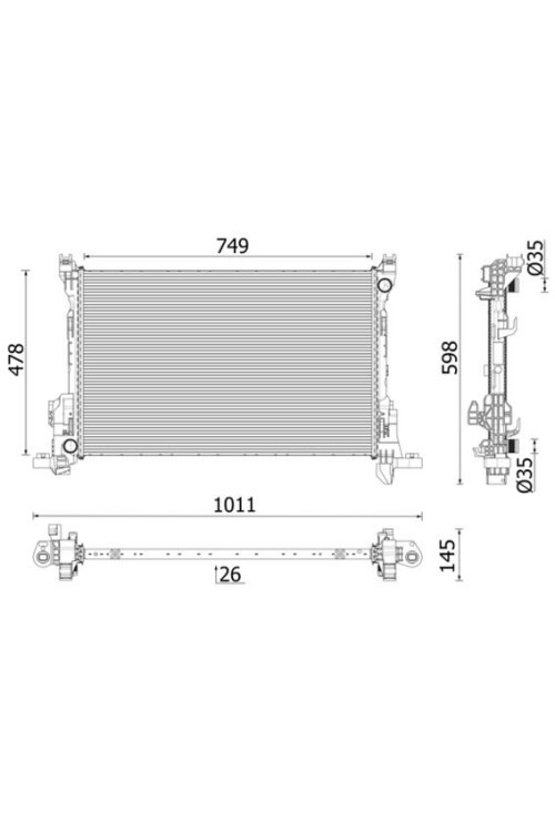 Kühlmittelkühler RENAULT TRAFIC III DCI 145