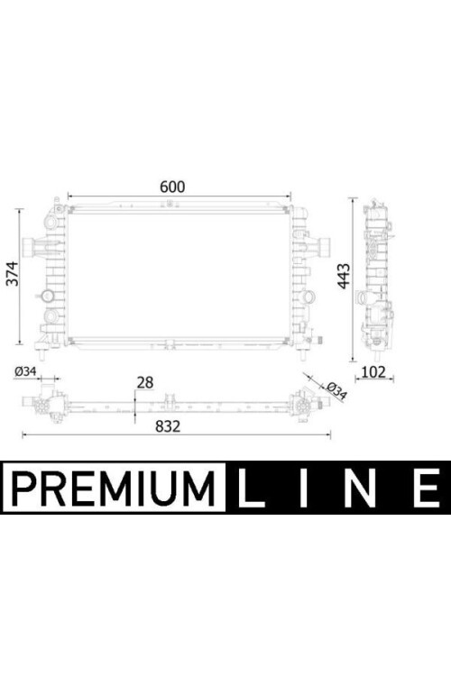 MOTOR SU RADYATÖRÜ OPEL ASTRA H TANIM RNP 1.6 Z16LET-A16LET ZAFIRA B 1.6 Z16XNT-A16XNT