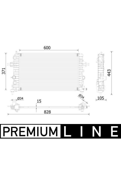 RADYATÖR ASTRA H- ZAFIRA 1.6-1.8 AC KLİMASIZ MEK 600x368x18