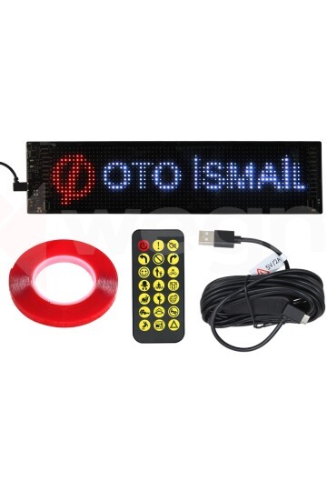 ARAÇ İÇİ ARABA IŞIĞI LED EKRAN 16x64 9.2x37.4cm