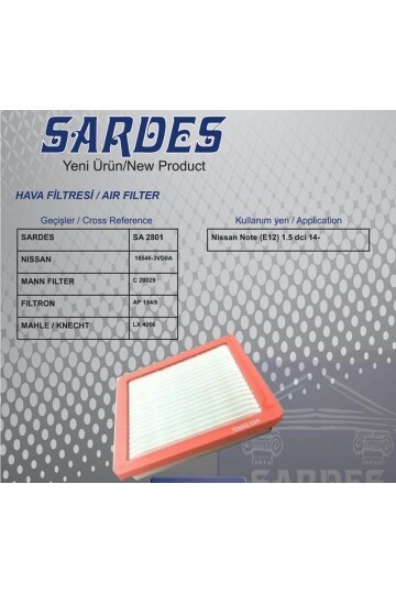 HAVA FİLTRESİ NISSAN NOTE E12 1.5 DCİ 14 >