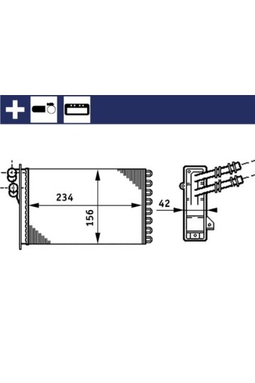 KALORİFER RADYATÖRÜ A3-TT-BORA-GOLF IV-OCTAVIA-TOLEDO II-LEON-1.61.9TDI-2.3 V5-2.8 V 6- 234x156x42