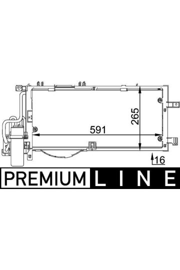 KLİMA KONDENSERİ KURUTUCU İLE CORSA C-COMBO 01>1.7DTI-1.7DTI 16V 555x265x16