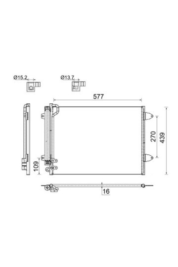 KLİMA KONDENSERİ KURUTUCU İLE PASSAT 05> 577x439x16 8FC351317541