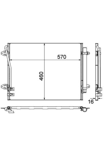 KLİMA KONDENSERİ KURUTUCU İLE PASSAT 05>1.4TSI-1.8TSI-2.0TSI 577x439x16 8FC3513 17551