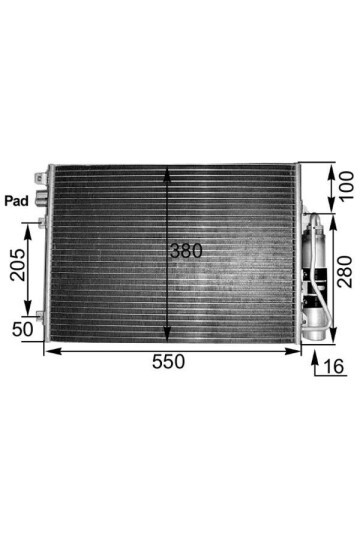KLİMA KONDERSERİ RADYATÖRÜ RENAULT CLİO II 98>05 CLIO SYMBOL I 01> KANGOO 97> SYMBOL II 08>14 1.2 D7F 1.4 K4J 1.5dCi 1.9dTi F9Q KURUTUCU İLE
