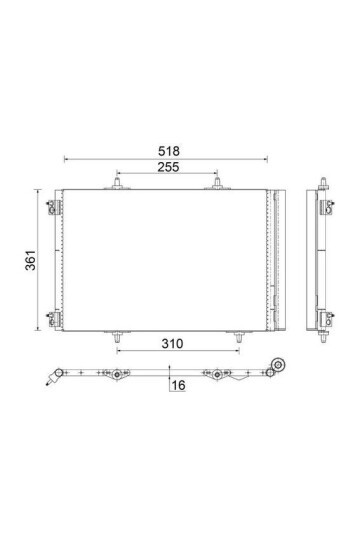 KLİMA RADYATÖRÜ KONDENSER CROSSLAND 17> P207 06> P208 12>19 P2008 13> C3 09> AIRCROSS 17> C4 14> DS3 10> 1.2-1.4-1.6 VTI-HDI-THP-PureTECH
