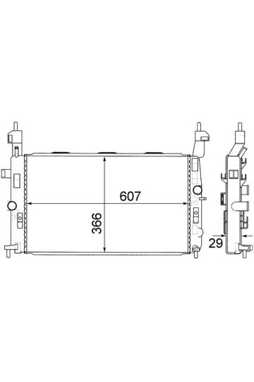 MOTOR SU RADYATÖRÜ OPEL MERIVA 1.4 16V Z14XEP 1.6 16V Z16XE-Z16SE 1.8 16V Z18XE AC KLİMASIZ MEK 6 07x366x29