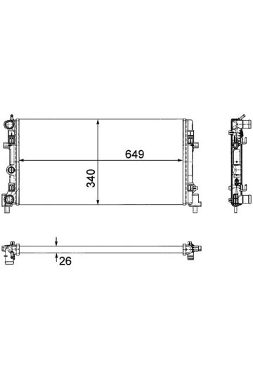 RADYATÖR A1-IBIZA V-POLO 1.2-1.4-1.6 09 > AC KLİMASIZ MEK 649x340x26