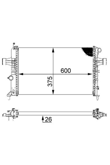 RADYATÖR ASTRA G-ZAFIRA 1.4 16V-1.6 16V-1.8 16V-2.0 16V-2.2 16V AC KLİMASIZ MEKANİK 600x375x26