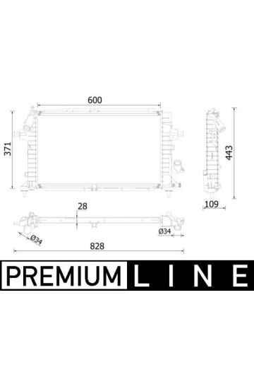 RADYATÖR ASTRA H 1.3-1.7-1.9 CDTİ 04 > ZAFIRA 1.7-1.9 CDTI 05 > AC KLİMASIZ-KLİMALI MEK 599x368x26