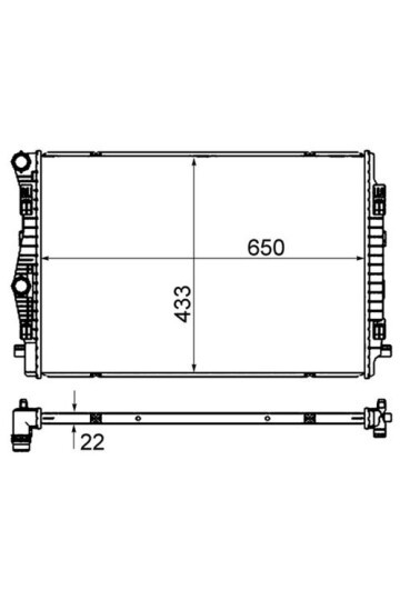 RADYATÖR GOLF VII-A3-LEON-OCTAVIA 1.4-2.0 12 > PASSAT 1.4 14 > 650x433x22 SICAK İ KLİM BÖLG.İÇİN
