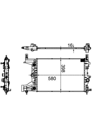 RADYATÖR OTOMATİK ASTRA J-ZAFIRA TOURER C-CRUZE 1.4-1.6 AL/PL/BRZ 580x398x16