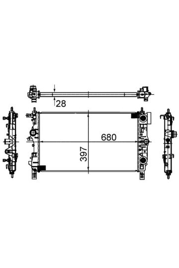 RADYATÖR OTOMATİK ASTRA J-ZAFIRA TOURER C-CRUZE 1.4-1.6 AL/PL/BRZ 680x397x28