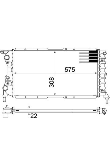 RADYATÖR PUNTO 1.4 GT TURBO 94-99 575x308x22