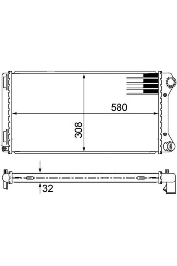 RADYATÖR PUNTO 1.8-1.9DS-1.9 JTD 99 > 580x308x32