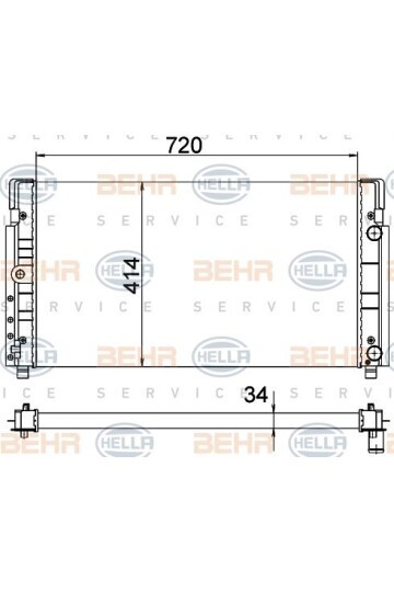 RADYATÖR TRANSPORTER T4 96-98 UZUN KASA AC KLİMASIZ MEK 720x414x34