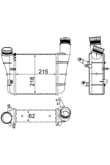 TURBO RADYATÖRÜ INTERCOOLER AUDI A4 1.9TDI 00-04 -2.0TDI 04> A6 1.9TDI 01-05 2 15x218x62