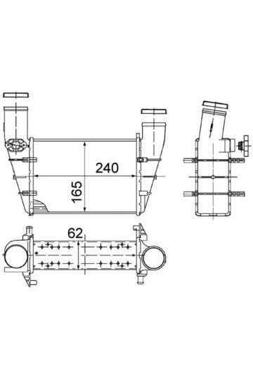 TURBO RADYATÖRÜ INTERCOOLER PASSAT-A4-A6- 1.8 T-1.9 TDI 240x175x62