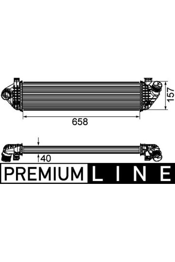 TURBO RADYATÖRÜ INTERCOOLER VOLVO C30 06-12 -S40 04 > V50 04 > 1.6D-2.0D- C70 2.0D 08 > 658x157