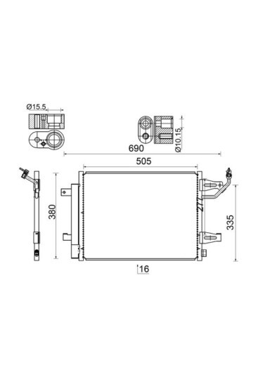 A/C-Kondensator MITSUBISHI COLT / SMART