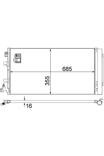 KLİMA KONDANSER RADYATÖRÜ RENAULT FLUENCE 09> MEGANE III 09> 1.5dCi 1.6 1.6dCi 348x685x16