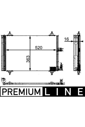 KLİMA KONDENSERİ PARTNER 02> BERLINGO 02>XSARA 00-05 1.9D-2.0HDI 364x16