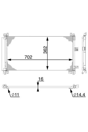 KLİMA RADYATÖRÜ KONDANSATÖRÜ PEUGEOT P508 2.2 HDI DW12 P407 COUPE 09> 3.0 HDI DT20C CITROEN C5 III 09>15 C6 06>12 2.2-3.0 HDI
