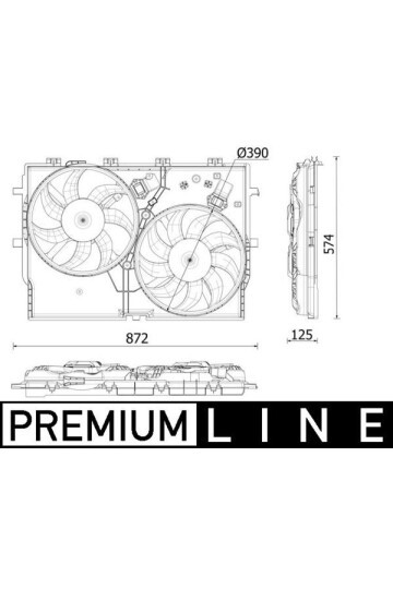 Kühlmittelkühler-/Kondensator-Lüfter FIAT DUCATO