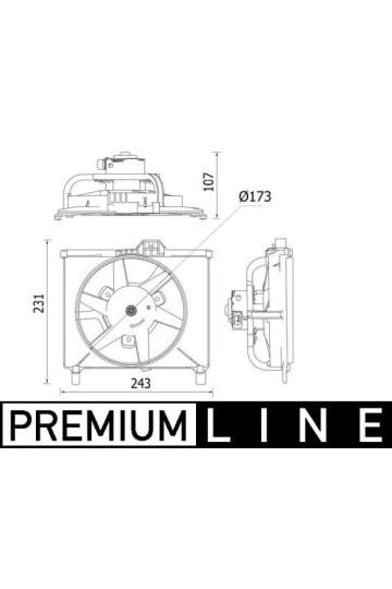 Kühlmittelkühler-/Kondensator-Lüfter SMART FORTWO